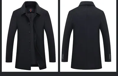 Middle-Aged And Elderly Men's Thick Woolen Coat