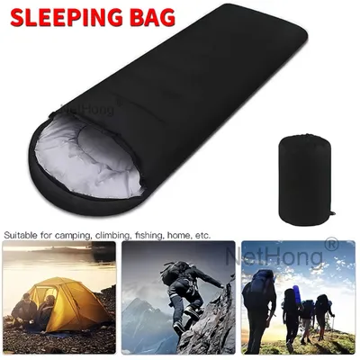 3-4 SEASON SINGLE SLEEPING BAGS CAMPING RECTANGULAR ENVELOPE ZIP UP KIDS