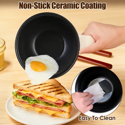 1Pc Electric Hot Pot With Steamer 1.8L Mini Portable Hot Pot With 300W 600W Dual Power For Egg Fried Rice Ramen Oatmeal Soup Overheat Protection For College Dorm Room Essential