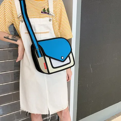 Two-dimensional cute one-shoulder messenger bag