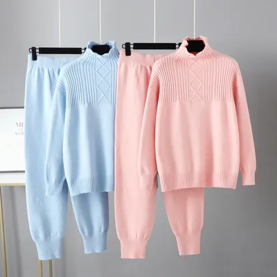 Women's Fashionable And Versatile Knitted Pants Set