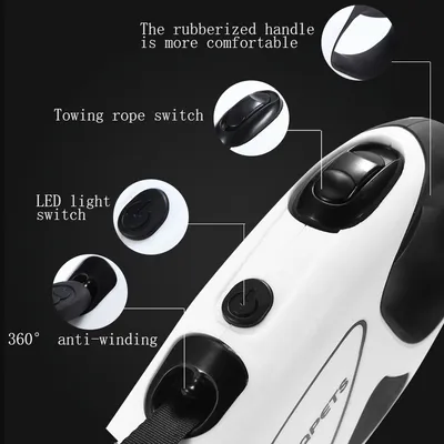 Pet Dog Automatic Retractable Fiber Leash Night Safety LED Shining Automatic Stretching Dog Hand Holding Rope Pet Supplies