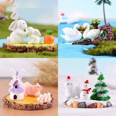 Landscape Resin Craft Ornaments Animal Three-piece Set