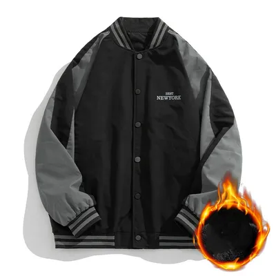 Contrast Color Design Baseball Jacket Trend