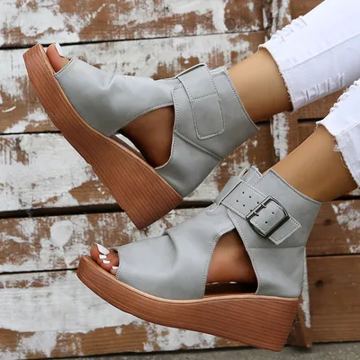Summer New Style Clip Sandals High-top Solid Color Fold Bag Heel Flat Beach Shoes