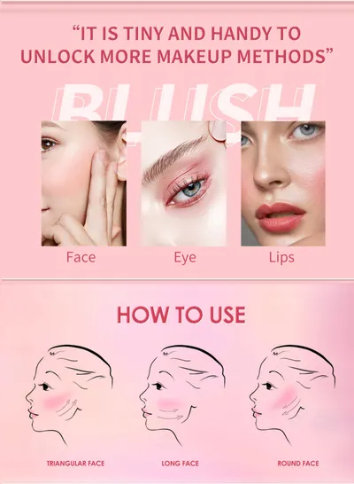 Cheek Blusher Shimmer Blush Stick Face Makeup Highlighter Bronzer Contour Cream Long-lasting Facial Make Up Cosmetics