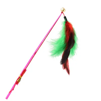 Fishing rod-style colored feathers