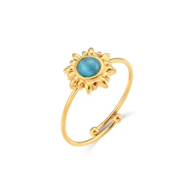 Fashion Vintage Agate Adjustable Natural Opal Ring Women