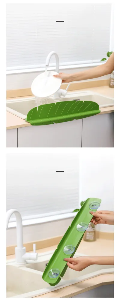 Silicone Kitchen Sink Splash Guard With Suction Cup Waterproof And Oil-Proof  Anti-Splash Baffle Soft Sink Shield For Dishwash