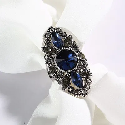 Fashion Women's Jewelry Plated With Blue Zircon Ring