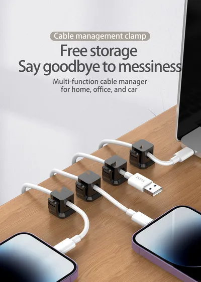 Data Cable Desktop Wall Stickers Without Punching For Fixed Storage