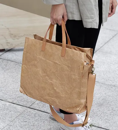 Stylish and eco-friendly paper handbags and checked bags