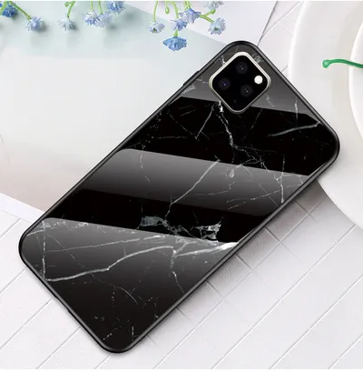 Marbled glass phone case
