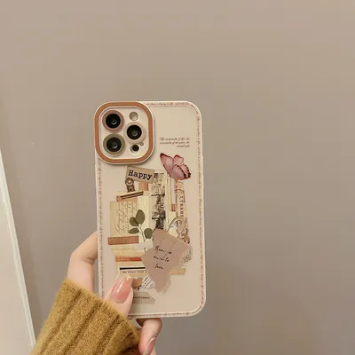 Retro Sticker Phone Case Literary Art