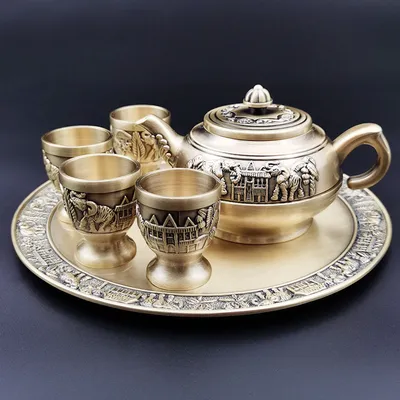 Metal Crafts Elephant Wine Set