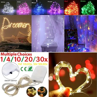 1-30x Fairy Lights Waterproof String Lights DIY Wedding Xmas Party Jars Crafts--Cold White 5M50 Lamp