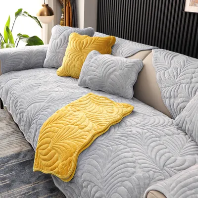 Home Fashion Simple Short Plush Sofa Cover