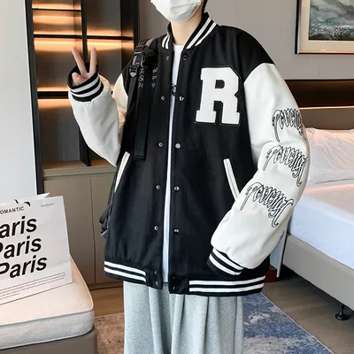 Coat Men's Hong Kong Style Trendy Brand Ins Loose Sports Baseball Uniform Harajuku Style Retro Casual Jacket Top
