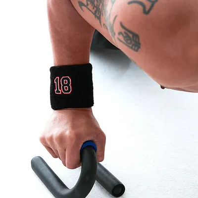 Male Black Number 18 Sports Wristband