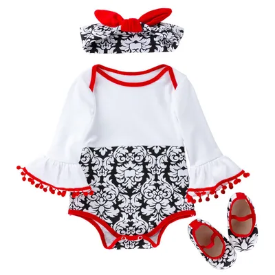 Spring and autumn baby one-piece quilted romper