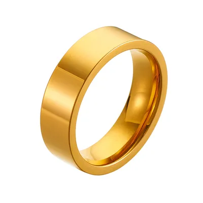 Women's Fashion Stainless Steel Flat Round Ring