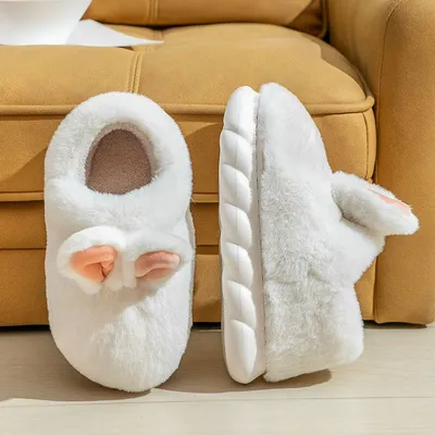 Home Thick-soled Couple Cute Indoor Household Bag With Plush Confinement Warm Cotton Shoes