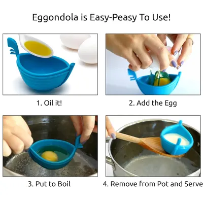 New Silicone Egg Poacher  Poached Egg Silicone Egg Cooker Gondola Boat Egg Silicone Poacher For Cooking Eggs Kitchen Egg Cooker, Perfect Egg Maker Egg Shape Design Maker, Egg Kitchen Gadgets