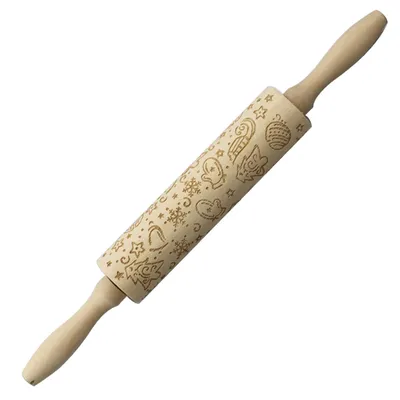 Christmas elk print rolling pin