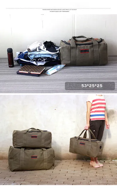 Large Capacity Canvas Hand Luggage Bag Travel Bag Men's Moving Big Bag
