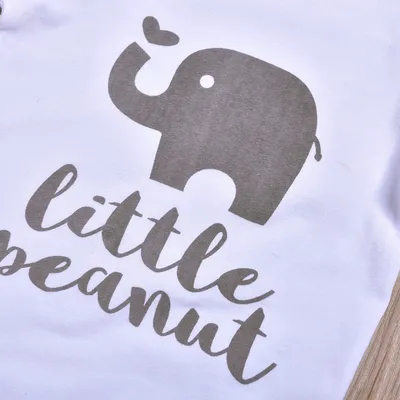 Small Elephant Long-sleeved Baby Romper Three-piece Suit
