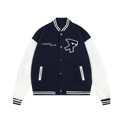 American Retro Alphabet Embroidered Baseball Uniform Coat