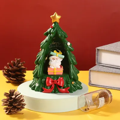 زينة شجرة عيد الميلاد المضيئة تصميم المشهد زينة الحرف اليدوية الراتنج لعيد الميلاد هدايا عيد الحب زينة عيد الميلاد