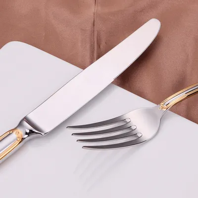 Knife Fork And Spoon Hotel Restaurant Western Tableware Household Light Luxury Tableware Set