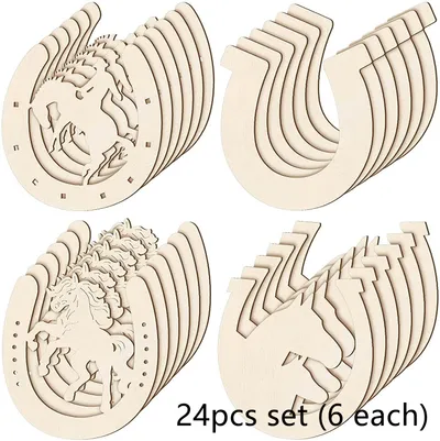 Wooden Unfinished Horseshoe Craft Party Decor