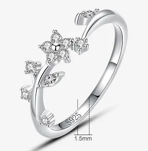 Small Flower Sterling Silver Ring Female Japanese And Korean Simple Index Finger Ring