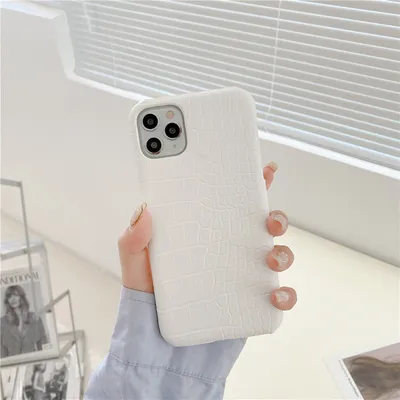 Pattern Leather Phone Case Half Hard Shell