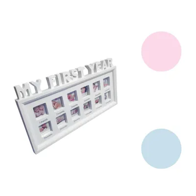 Creative DIY 0-12 Month Baby MY FIRST YEAR Pictures Souvenirs Commemorate Kids Growing Memory Gift Display Plastic Photo Frame