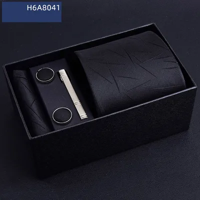 Business 8cm Striped Blue Black Tie