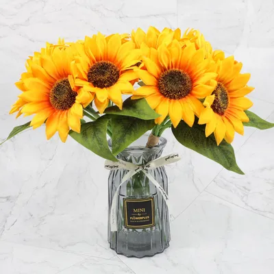 5 Head Hand-tied Sunflower Fake Flower Crafts Shooting Props Ornaments