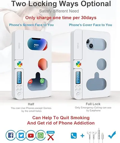 Portable Phone Lock Box With Timer For IPhone And Android Phones, Self-Control Timed Phone Jail Locker To Help Kids,Students, Adults Focus Back, Unplug From Phones Boost Your Mental Wellness