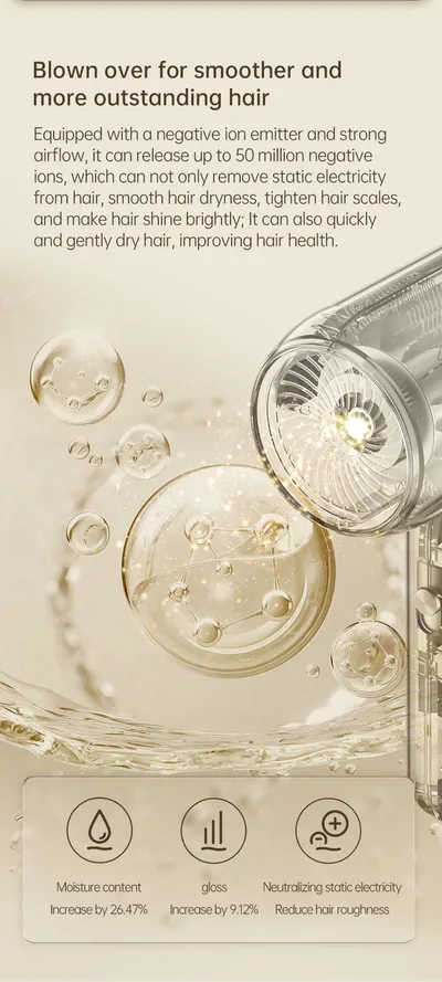 F41 Hair Dryer 1900W High-Speed Electric Turbine Airflow Low Noise Constant Temperature And Quick