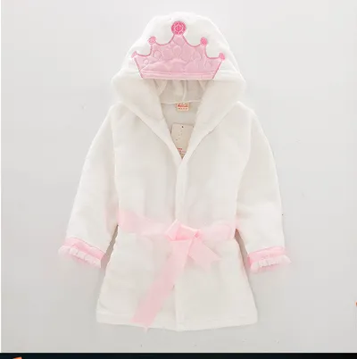 Children's flannel baby bathrobe