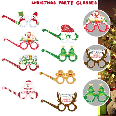 Christmas Children's Paper Glasses Party Decoration Supplies