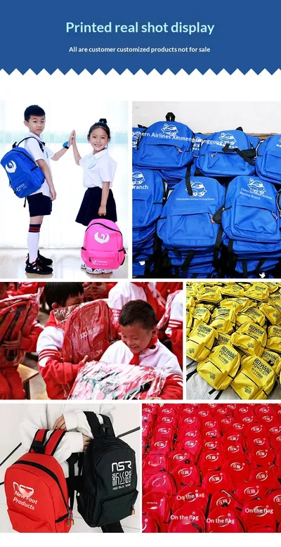 Customized Logo Printed Backpacks For Primary And Secondary School Students, Training Classes, Tutoring Bags, Gifts, Kindergarten Children's Leisure Backpacks