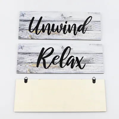 Retro Rustic Bathroom Wood Sign 3 Piece Craft Set