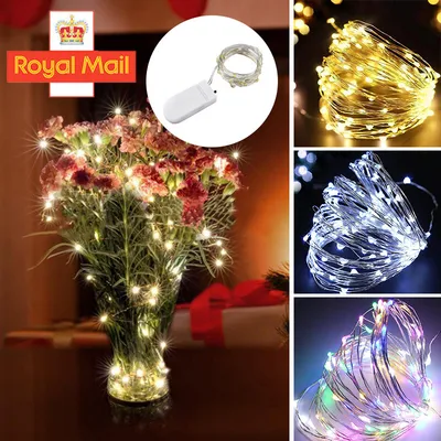 مجموعة من 6 مصابيح LED صغيرة تعمل بالبطارية، 20 مصباح LED، سلك نحاسي، سلسلة إضاءة خرافية، طول 2 متر