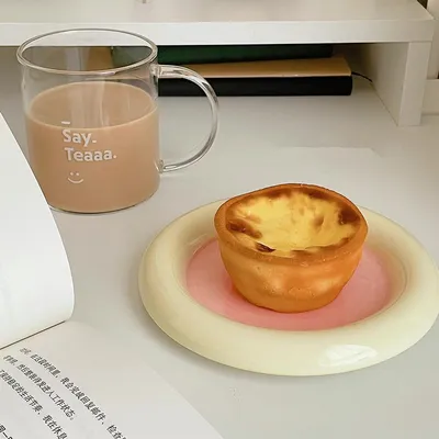 Ins Cream Chubby Cute Flower Creative Breakfast Plate Ceramic Plate