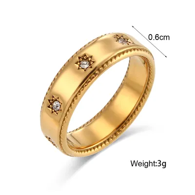 Stainless Steel Plated 18K Zircon XINGX Ring
