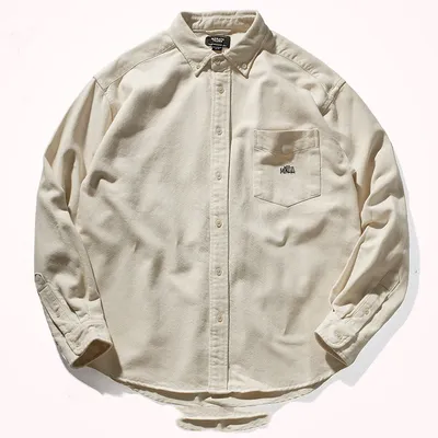 Loose Shirt Men's Trend Thickening Heavy Retro Pocket