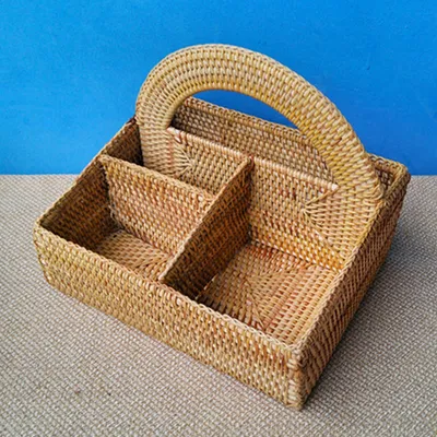 Rattan Woven Sundries Sorting And Sorting Box Storage Box